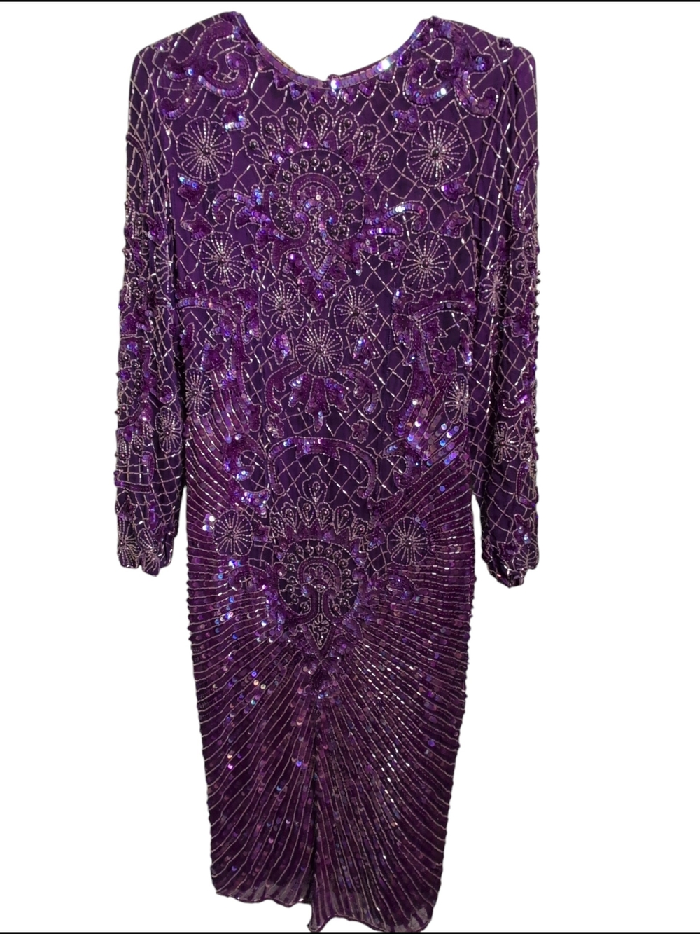 Eves Allure Vintage Sequin Evening Dress Purple Club Formal India Elegant Small